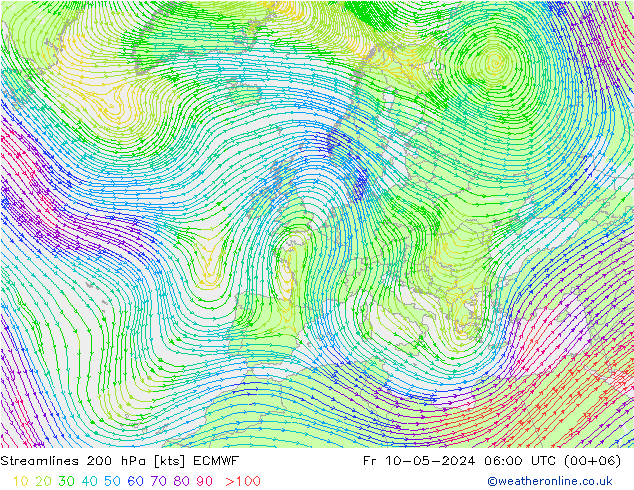 风 200 hPa ECMWF 星期五 10.05.2024 06 UTC