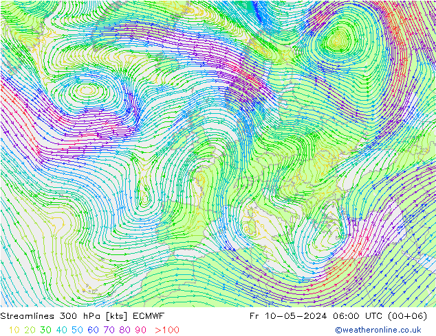 风 300 hPa ECMWF 星期五 10.05.2024 06 UTC