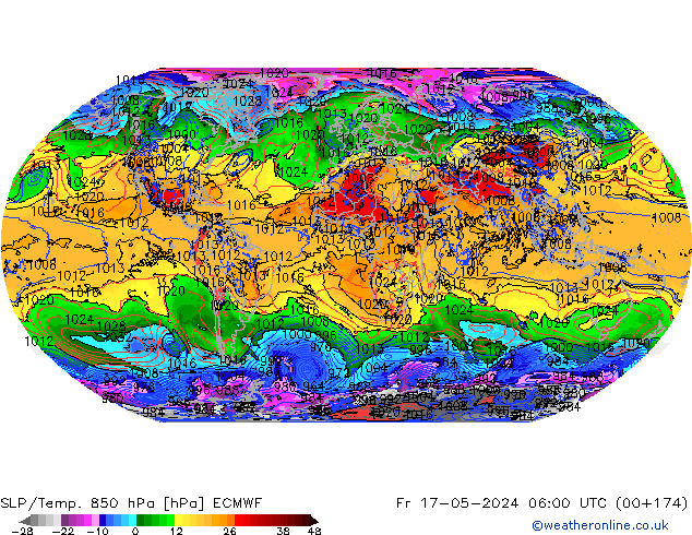 850 hPa Yer Bas./Sıc ECMWF Cu 17.05.2024 06 UTC