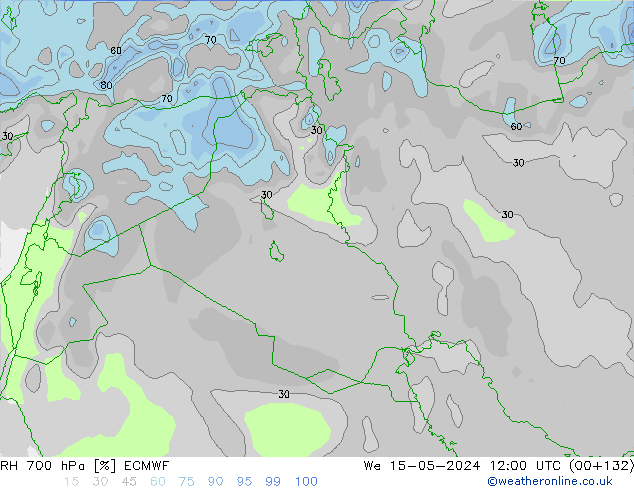 RH 700 hPa ECMWF Mi 15.05.2024 12 UTC