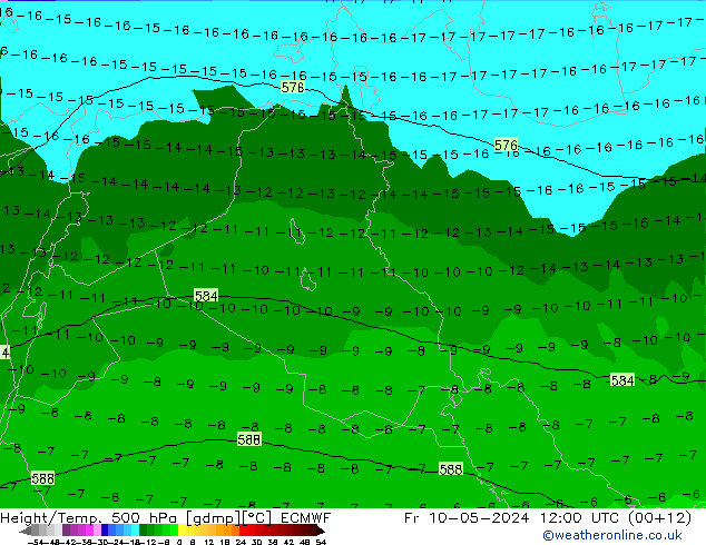 Z500/Rain (+SLP)/Z850 ECMWF Fr 10.05.2024 12 UTC