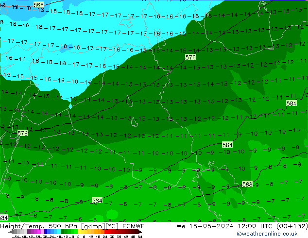 Z500/Rain (+SLP)/Z850 ECMWF We 15.05.2024 12 UTC