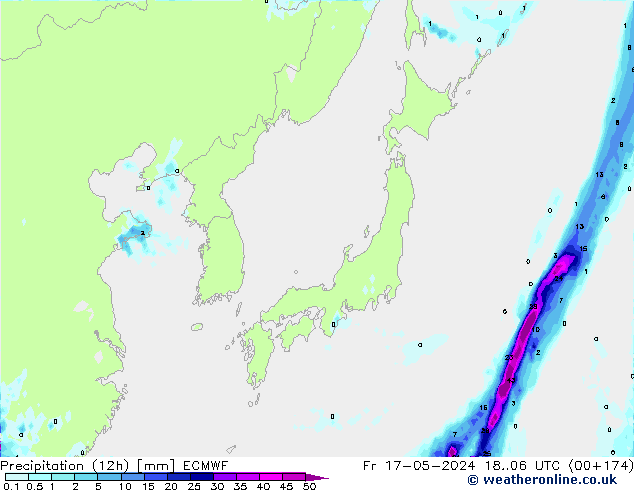 Precipitação (12h) ECMWF Sex 17.05.2024 06 UTC