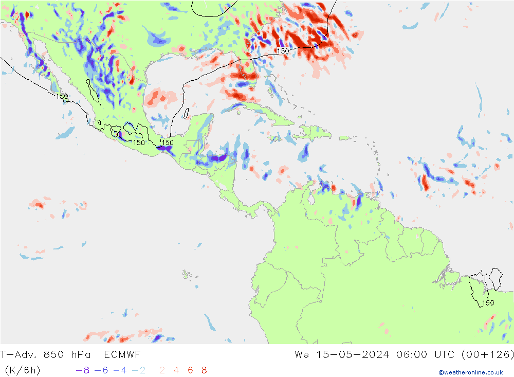 T-Adv. 850 hPa ECMWF Çar 15.05.2024 06 UTC