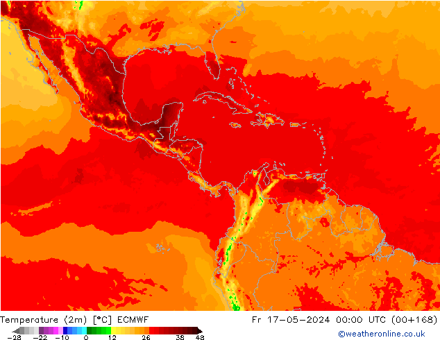 Temperatura (2m) ECMWF ven 17.05.2024 00 UTC