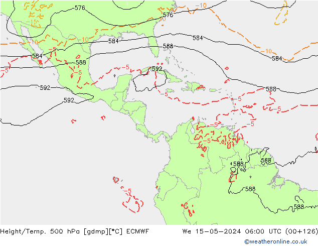 Z500/Rain (+SLP)/Z850 ECMWF śro. 15.05.2024 06 UTC