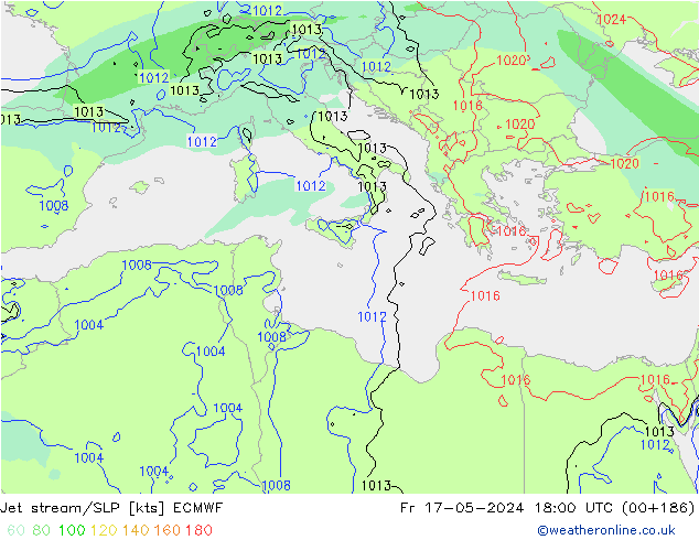 Polarjet/Bodendruck ECMWF Fr 17.05.2024 18 UTC