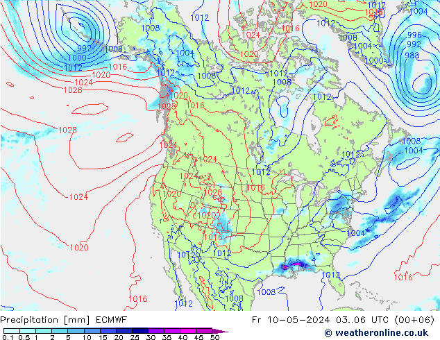 Precipitación ECMWF vie 10.05.2024 06 UTC