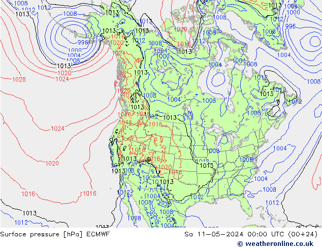 Bodendruck ECMWF Sa 11.05.2024 00 UTC