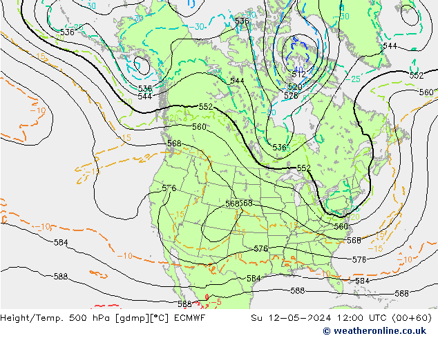 Z500/Rain (+SLP)/Z850 ECMWF So 12.05.2024 12 UTC