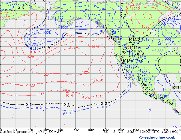 приземное давление ECMWF Вс 12.05.2024 12 UTC