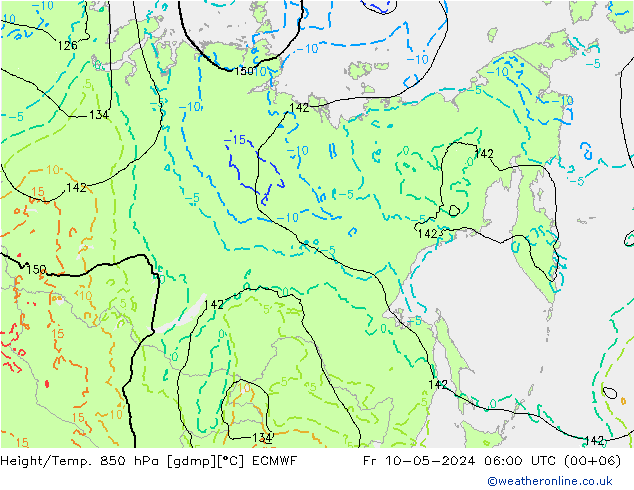 Z500/Rain (+SLP)/Z850 ECMWF пт 10.05.2024 06 UTC