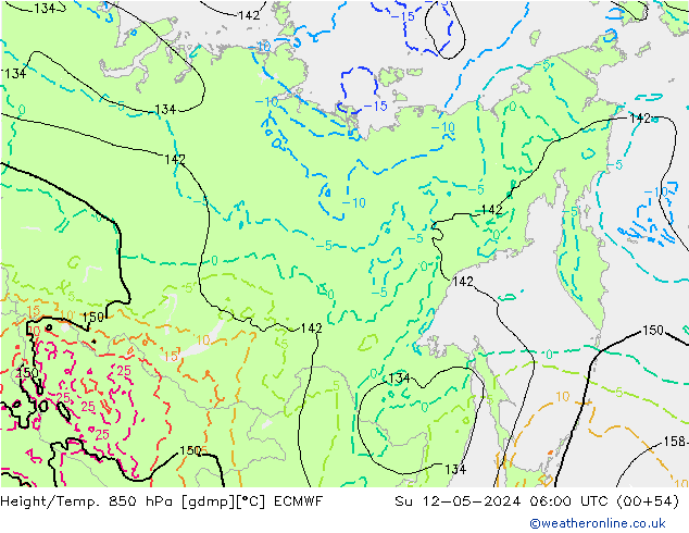 Z500/Regen(+SLP)/Z850 ECMWF zo 12.05.2024 06 UTC