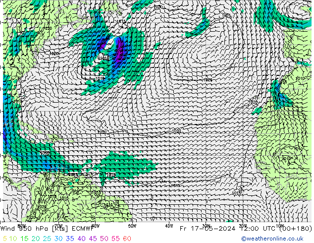 Vent 950 hPa ECMWF ven 17.05.2024 12 UTC