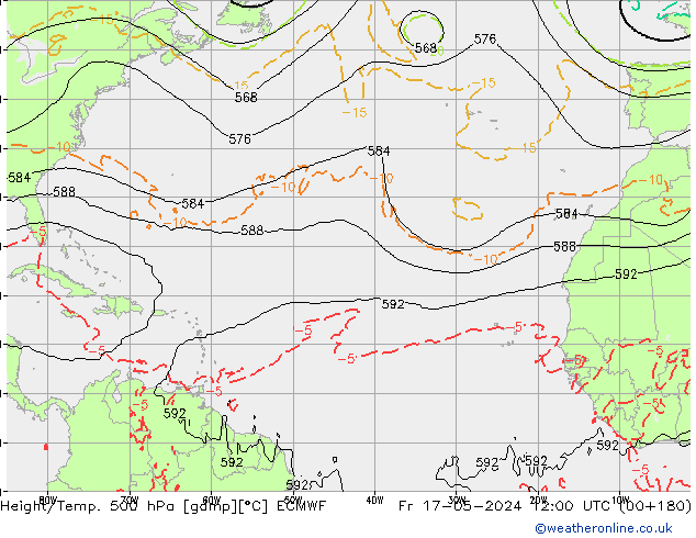 Z500/Rain (+SLP)/Z850 ECMWF Fr 17.05.2024 12 UTC