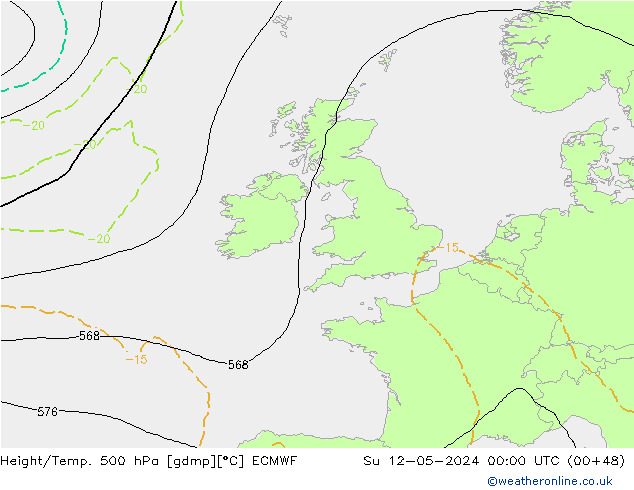 Z500/Rain (+SLP)/Z850 ECMWF Su 12.05.2024 00 UTC