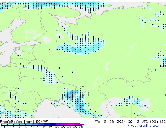 Precipitation ECMWF We 15.05.2024 12 UTC