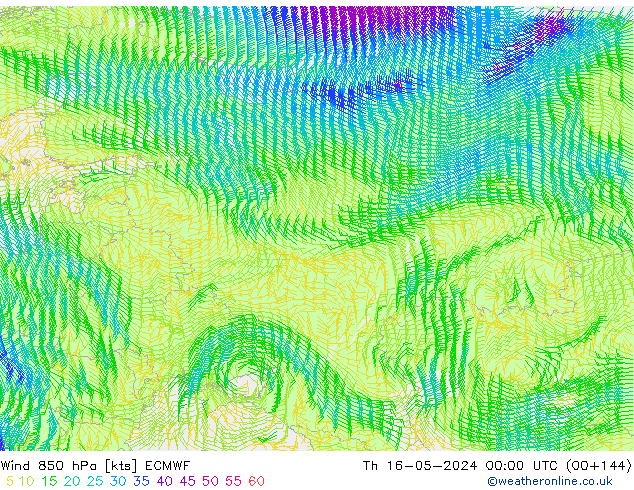Wind 850 hPa ECMWF Th 16.05.2024 00 UTC