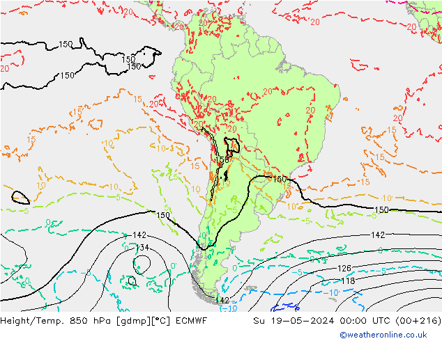 Z500/Rain (+SLP)/Z850 ECMWF Dom 19.05.2024 00 UTC