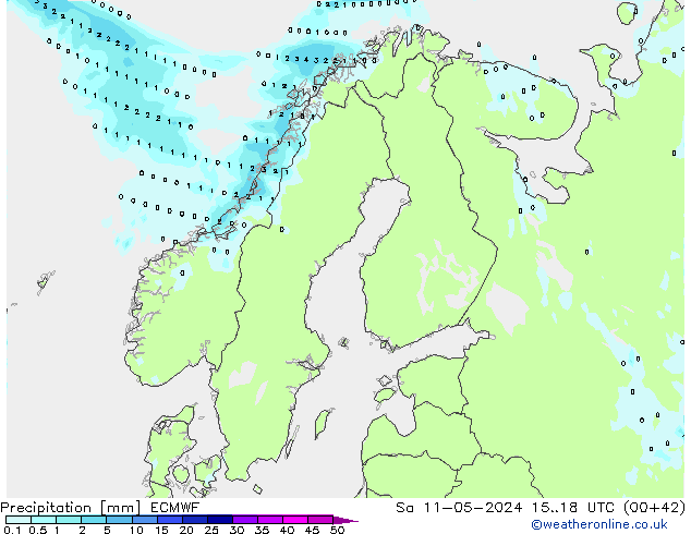 precipitação ECMWF Sáb 11.05.2024 18 UTC