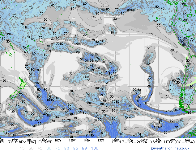 Humidité rel. 700 hPa ECMWF ven 17.05.2024 06 UTC