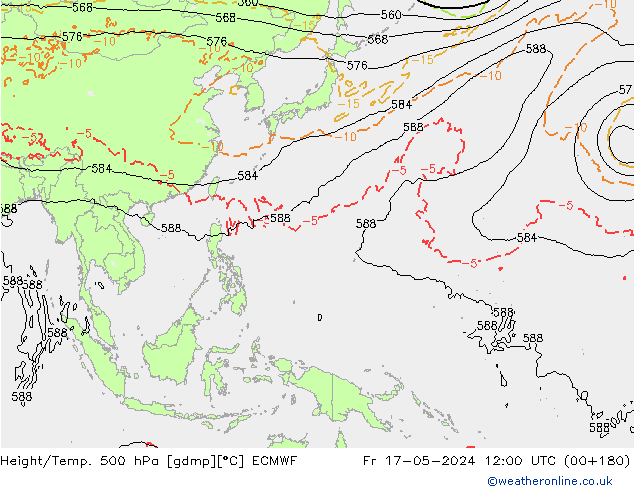 Z500/Rain (+SLP)/Z850 ECMWF Fr 17.05.2024 12 UTC