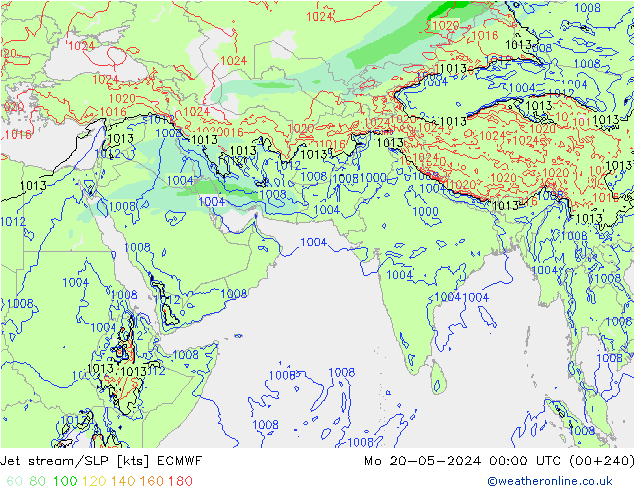 джет/приземное давление ECMWF пн 20.05.2024 00 UTC