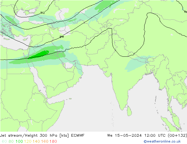 Corriente en chorro ECMWF mié 15.05.2024 12 UTC