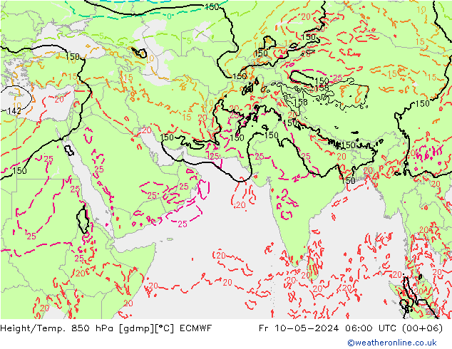 Z500/Rain (+SLP)/Z850 ECMWF 星期五 10.05.2024 06 UTC