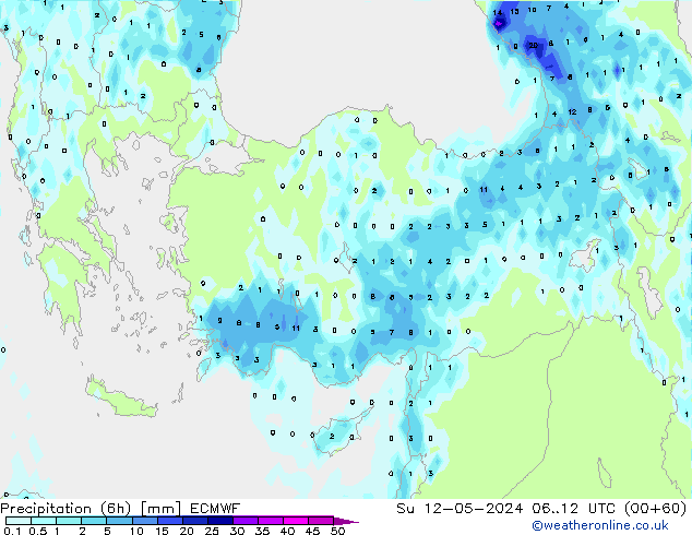 Z500/Rain (+SLP)/Z850 ECMWF dom 12.05.2024 12 UTC