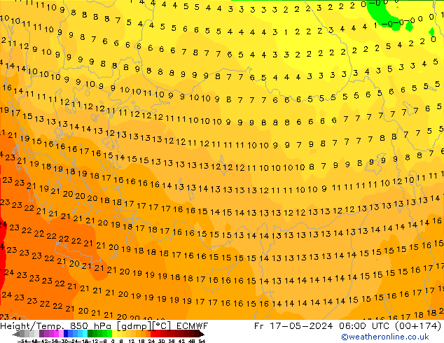 Z500/Rain (+SLP)/Z850 ECMWF Fr 17.05.2024 06 UTC