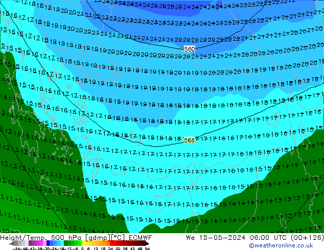 Z500/Rain (+SLP)/Z850 ECMWF ��� 15.05.2024 06 UTC