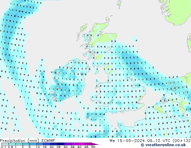 precipitação ECMWF Qua 15.05.2024 12 UTC