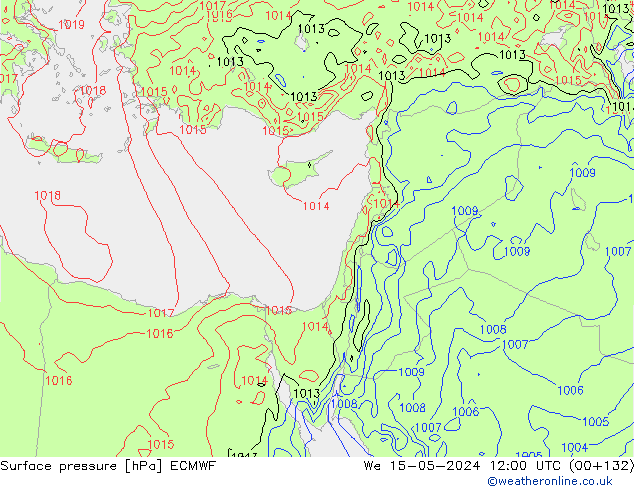 Surface pressure ECMWF We 15.05.2024 12 UTC