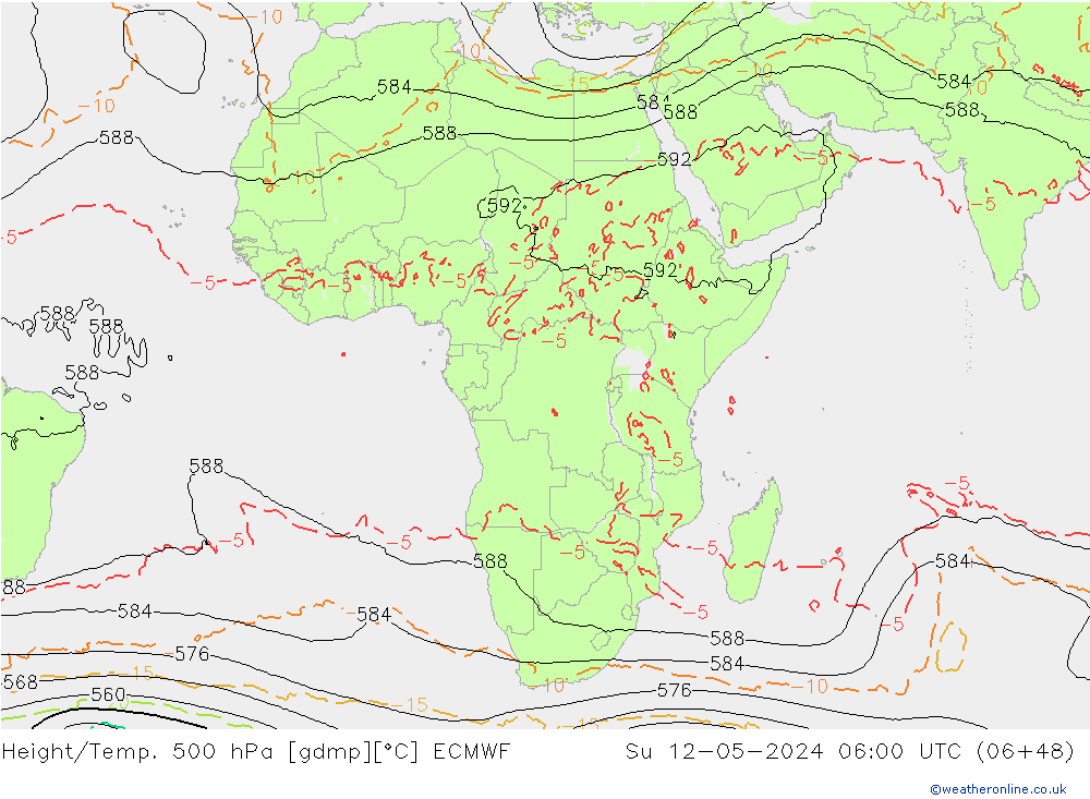 Z500/Rain (+SLP)/Z850 ECMWF Ne 12.05.2024 06 UTC