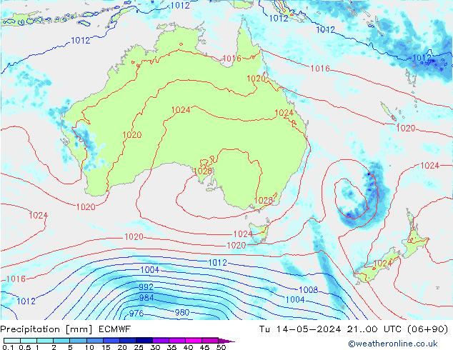 Précipitation ECMWF mar 14.05.2024 00 UTC