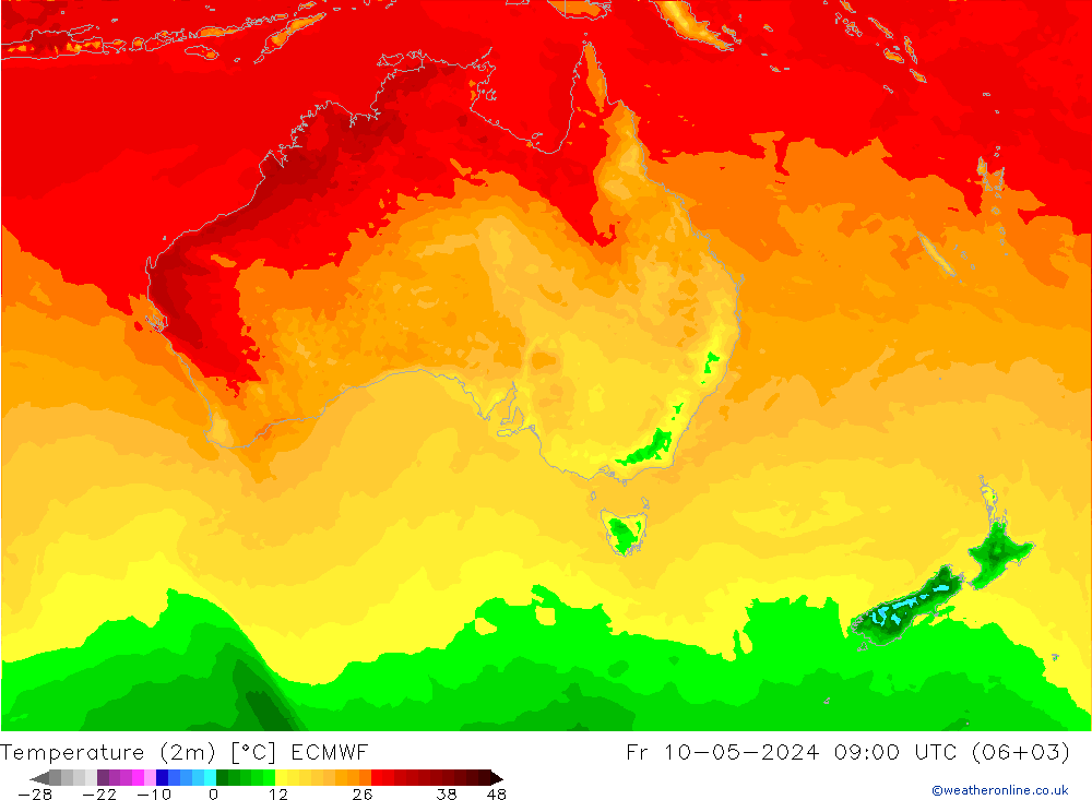 température (2m) ECMWF ven 10.05.2024 09 UTC