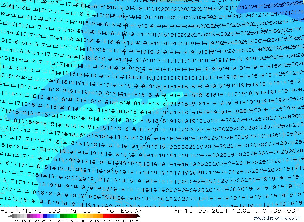 Z500/Rain (+SLP)/Z850 ECMWF Fr 10.05.2024 12 UTC