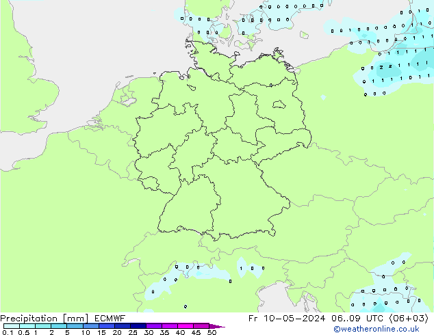 Precipitación ECMWF vie 10.05.2024 09 UTC