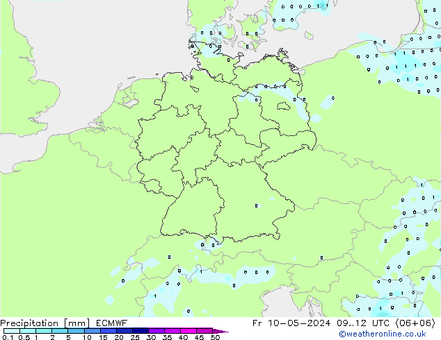 Precipitazione ECMWF ven 10.05.2024 12 UTC