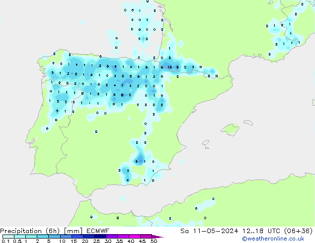 Z500/Rain (+SLP)/Z850 ECMWF сб 11.05.2024 18 UTC