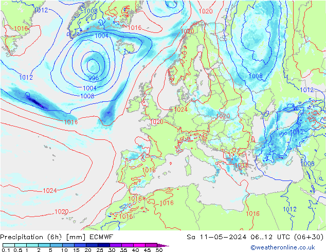 Z500/Rain (+SLP)/Z850 ECMWF So 11.05.2024 12 UTC