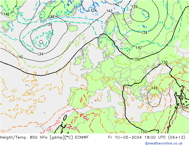Z500/Rain (+SLP)/Z850 ECMWF pt. 10.05.2024 18 UTC