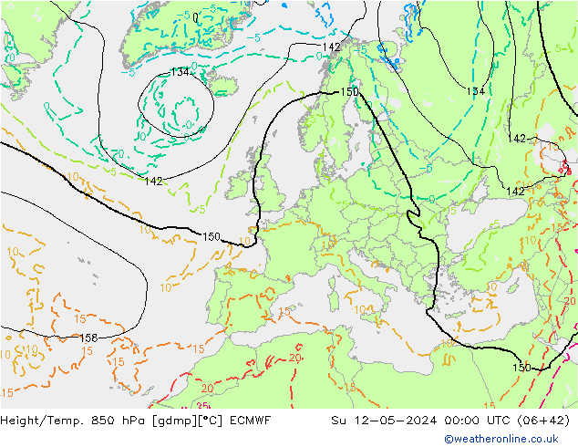 Z500/Rain (+SLP)/Z850 ECMWF dom 12.05.2024 00 UTC