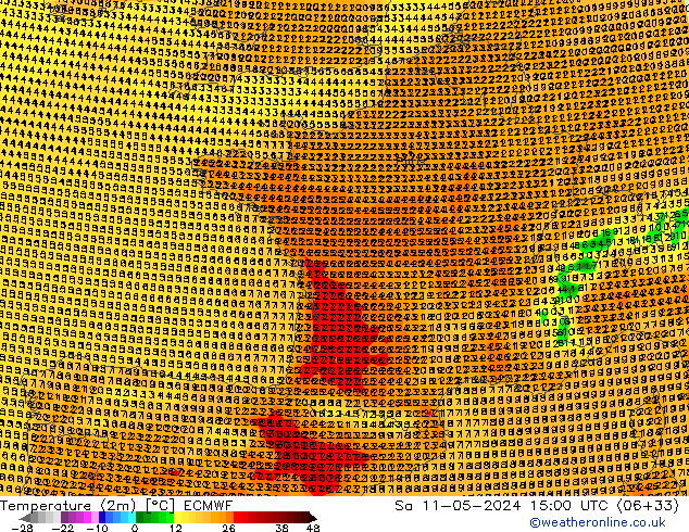 Temperature (2m) ECMWF So 11.05.2024 15 UTC