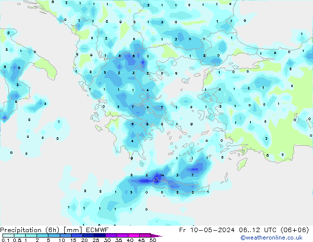 Z500/Yağmur (+YB)/Z850 ECMWF Cu 10.05.2024 12 UTC