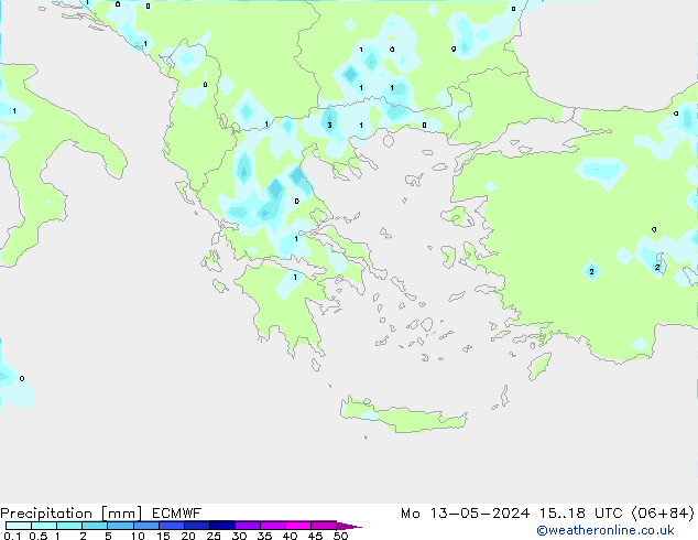 precipitação ECMWF Seg 13.05.2024 18 UTC