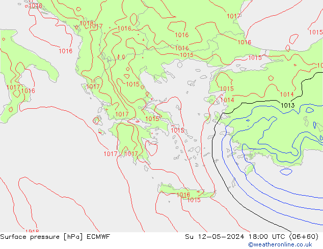 Yer basıncı ECMWF Paz 12.05.2024 18 UTC