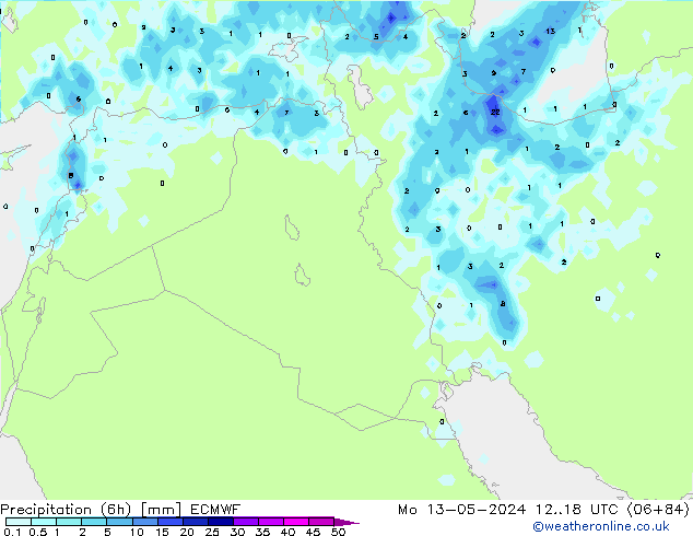 Z500/Rain (+SLP)/Z850 ECMWF pon. 13.05.2024 18 UTC