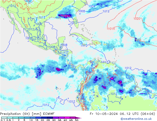 Z500/Rain (+SLP)/Z850 ECMWF Pá 10.05.2024 12 UTC